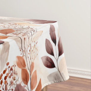 Terracotta and Burgundy Fall Leaves   Boho Autumn Tablecloth