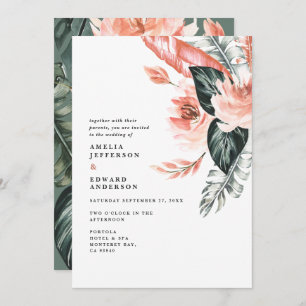 Terracotta and green tropical foliage wedding