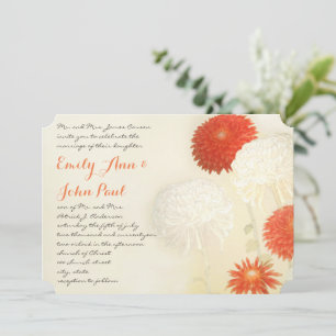 Terracotta and Ivory Chrysanthemum Wedding  Invitation