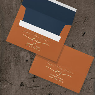 Terracotta and Navy Blue 5x7 Envelope