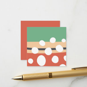 Terracotta and sage green abstract retro boho art enclosure card