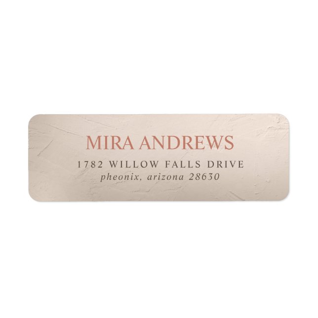 Terracotta and Sand Elemental Return Address Label (Front)