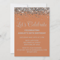 Terracotta and Silver Glitter 50th Birthday Party