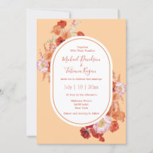 Terracotta and Sunset Red Boho Floral Wedding