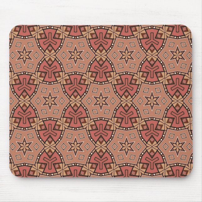 Terracotta and Tan Honeycomb Tile Pattern  Mouse Pad (Front)
