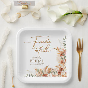 Terracotta and tequila Bridal Shower Paper Plate