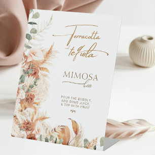 Terracotta and Tequila Mimosa Bar Bridal Shower  Pedestal Sign