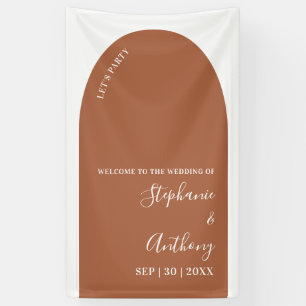 Terracotta and White Arch Wedding Banner