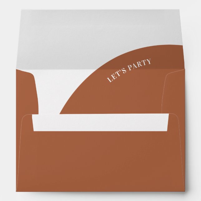 Terracotta and White Arch Wedding Envelope (Back (Bottom))