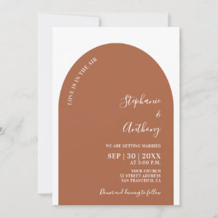 Terracotta and White Arch Wedding Invitation