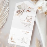 Terracotta and White Flowers Exotic Boho Wedding All In One Invitation<br><div class="desc">These gorgeous botanical wedding invitations are a hit - they include the invitation and a self-addressed RSVP card that guests can mail back to you.. Each of the sections features white orchids, terracotta flowers, pampas grass and burnt orange accents combined with the modern typography that makes this all-in-one invite so...</div>