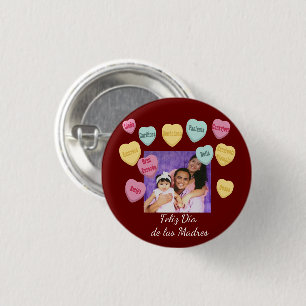 Terracotta and White Love Words Mothers day Latina 3 Cm Round Badge