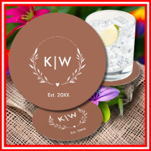 Terracotta and White | Modern Initials Monogram