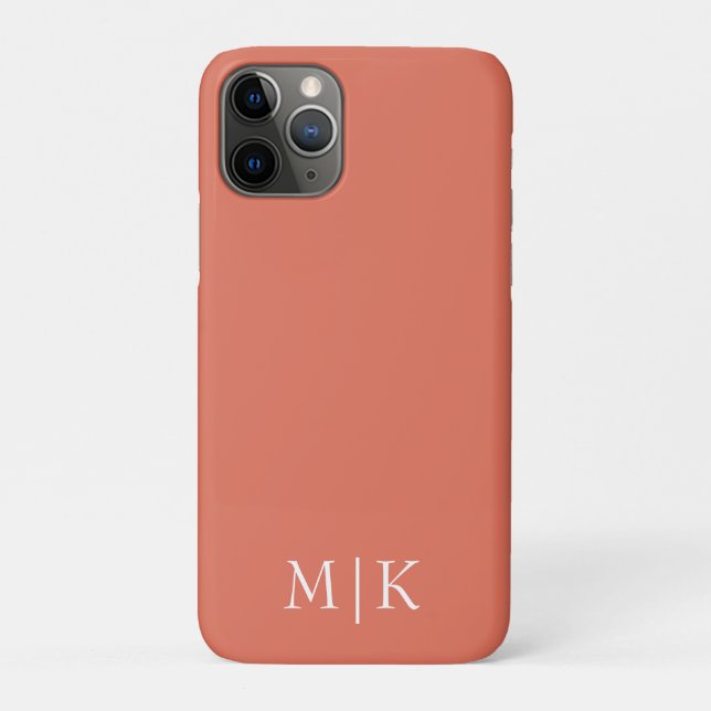 Terracotta and White | Modern Monogram Case-Mate iPhone Case (Back)