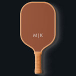Terracotta and White | Modern Monogram Pickleball Paddle<br><div class="desc">This modern pickleball paddle design features a boho terracotta background,  with your initials in bold white text for a look that is simple and stylish,  yet professional.</div>