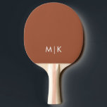 Terracotta and White | Modern Monogram Ping Pong Paddle<br><div class="desc">This modern ping pong paddle design features a boho terracotta background,  with your initials in bold white text for a look that is simple and stylish,  yet professional.</div>