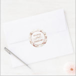 Terracotta and White Orchid Flowers Boho Wedding Classic Round Sticker<br><div class="desc">Terracotta and white flowers elegant boho wedding stickers</div>