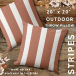 Terracotta And White Stripes Rustic Farmhouse Cushion<br><div class="desc">Add a rustic farmhouse  look to your decor space with the bright and bold terracotta striped pillows.</div>