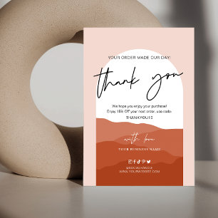 Terracotta Arch Bohemian Minimal Logo Business Thank You Card