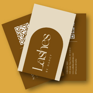  Terracotta Arch Lash Stylist QR Code Business Card