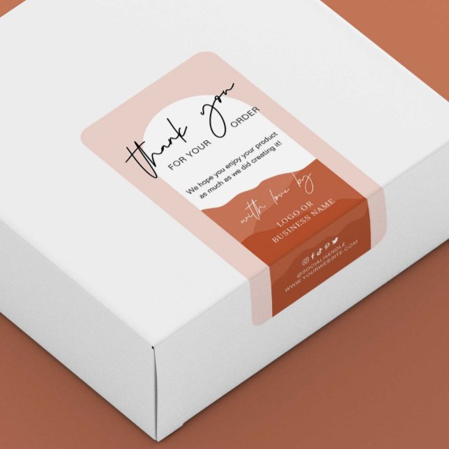 Terracotta Arch Minimal Logo Thank You Box Seal (Creator Uploaded)