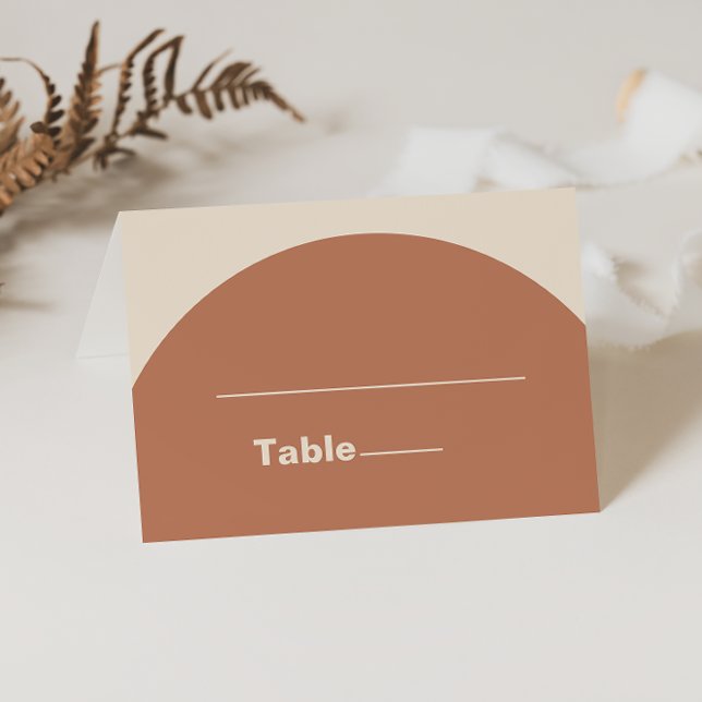 Terracotta Arch Minimalist Elegant Formal Wedding  Place Card (Creator Uploaded)
