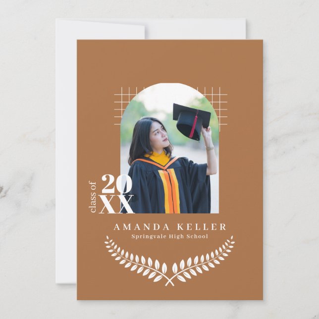 Terracotta Arch Photo Graduation Party Invitation (Front)