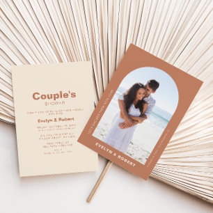 Terracotta Arch Photo Minimalist Couple's shower  Invitation