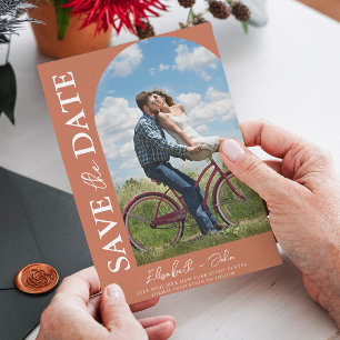 Terracotta Arch Photo Wedding Save the Date
