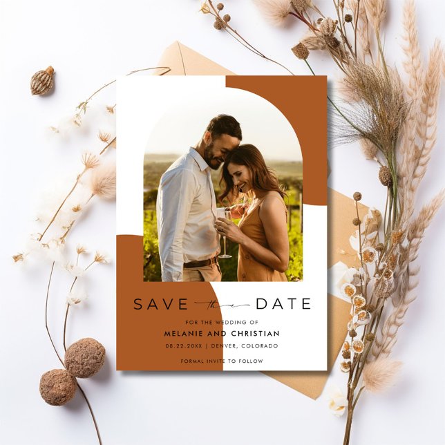 Terracotta Arch Photo Wedding  Save The Date (Terracotta Arch Photo Wedding Save The Date)