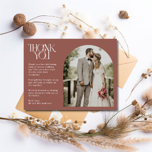 Terracotta Arch Photo Wedding Thank You Postcard