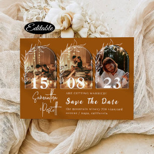 Terracotta Arch Save The Date Photo Collage Invitation