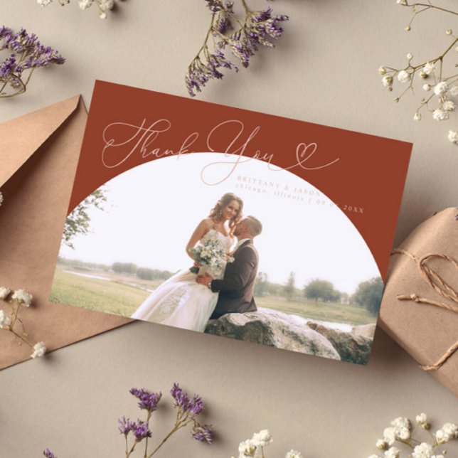 Terracotta Arch Wedding Thank you Script Card (Creator Uploaded)
