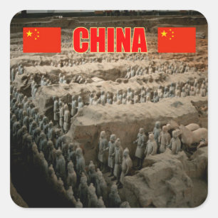 Terracotta Army China - Pro Photo Square Sticker