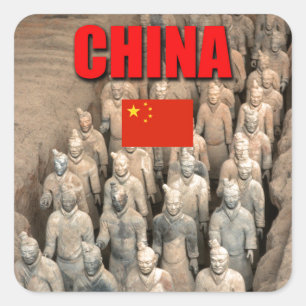 Terracotta Army China - Professional Photo Square Sticker