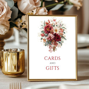 Terracotta Autumn Floral Cards And Gifts 8x10 Sign
