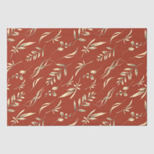 Terracotta Autumn Greenery Tissue Paper