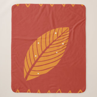 Terracotta Autumn Leaf Tribal Pattern Blanket