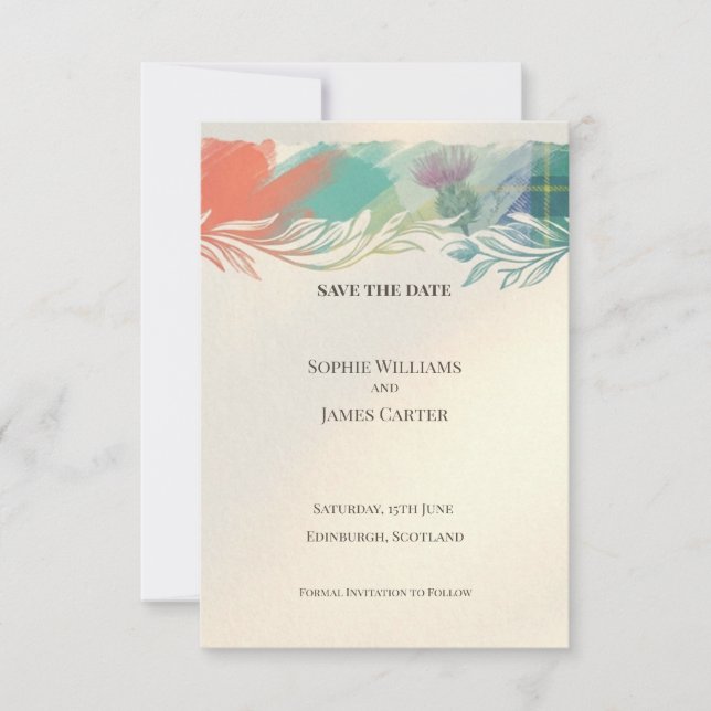 Terracotta Autumn Save the Date Card (Front)