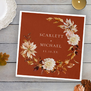 Terracotta Autumn Wedding Napkin
