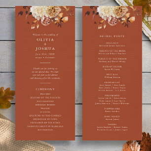 Terracotta Autumn Wedding Program