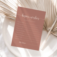 Terracotta Baby Shower Hopes & Wishes Card