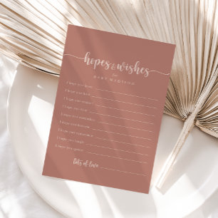 Terracotta Baby Shower Hopes & Wishes Card