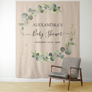 Terracotta Baby Shower Photo Booth Backdrop Tapestry