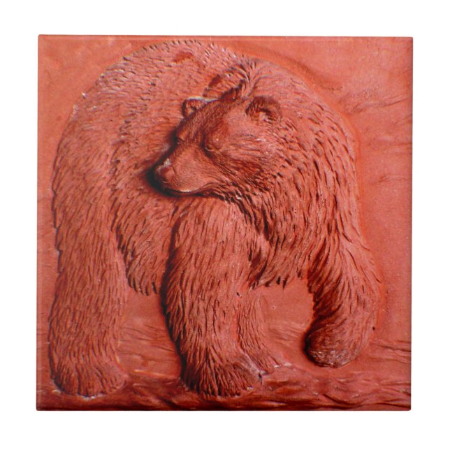 "Terracotta Bear" by Carter L. Shepard" Tile (Front)