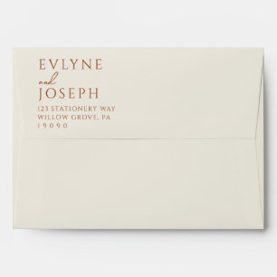 Terracotta Beige Boho Earthy Bold Trendy Wedding   Envelope