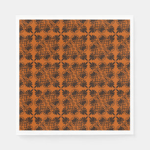 Terracotta Black Ancient Greek Meander Pattern Napkin