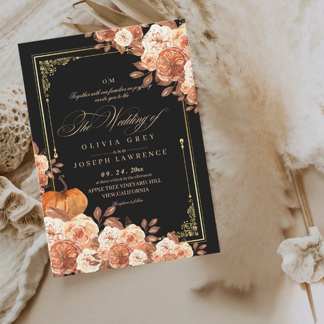  Terracotta Black Floral Boho Rustic Wedding I Invitation (Creator Uploaded)