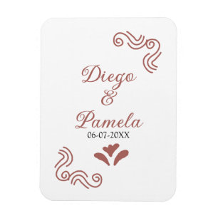 Terracotta black rustic spanish wedding couple en magnet