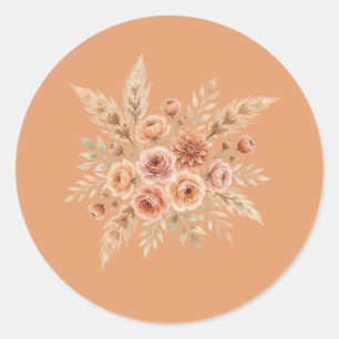 Terracotta Bloom Floral Seal Sticker